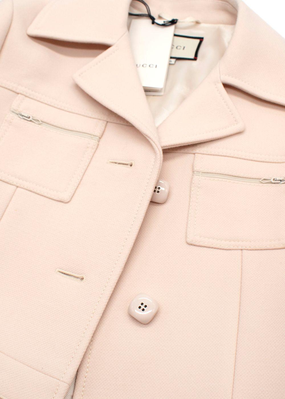 Gucci Pale Pink Overcoat with Tonal Zip Details