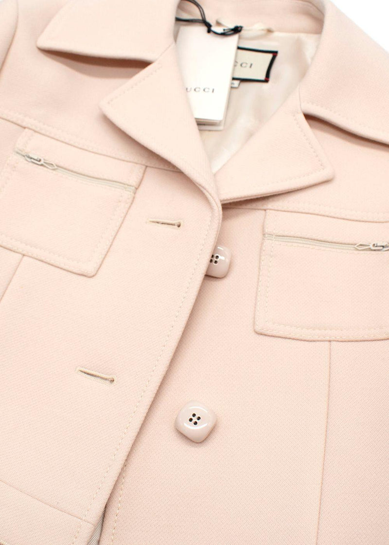Gucci Pale Pink Overcoat with Tonal Zip Details