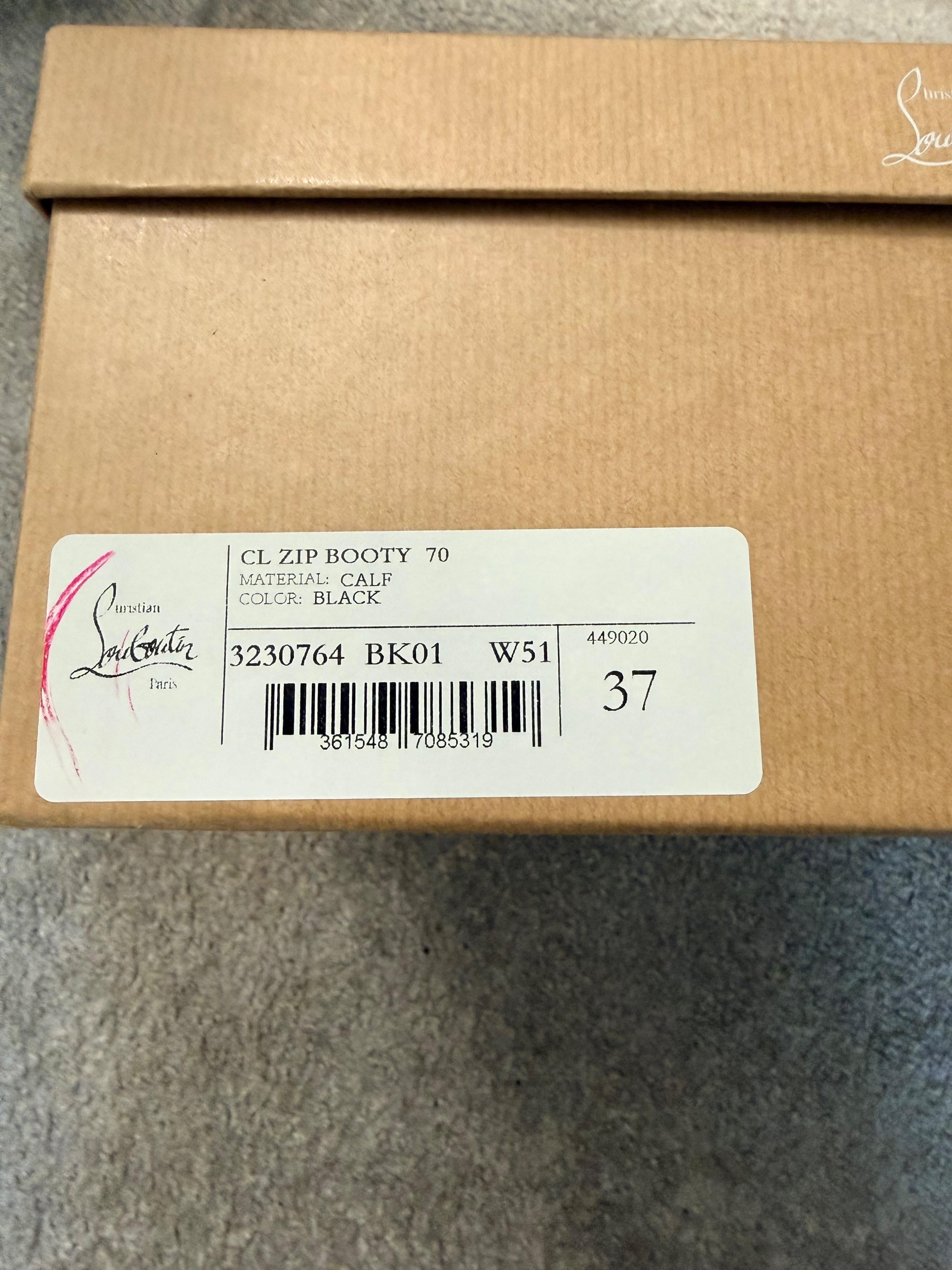 Christian Louboutin Black Leather Zip Booty