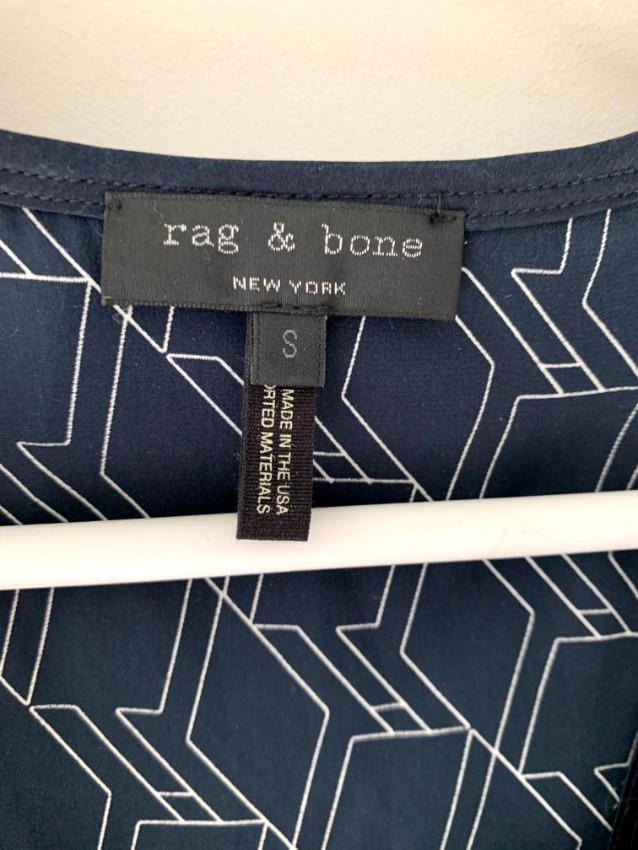 Rag & Bone Navy Printed Sleeveless Top