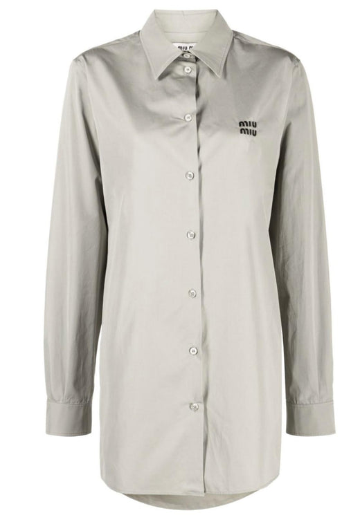 Miu Miu Grey Logo Detail Shirt