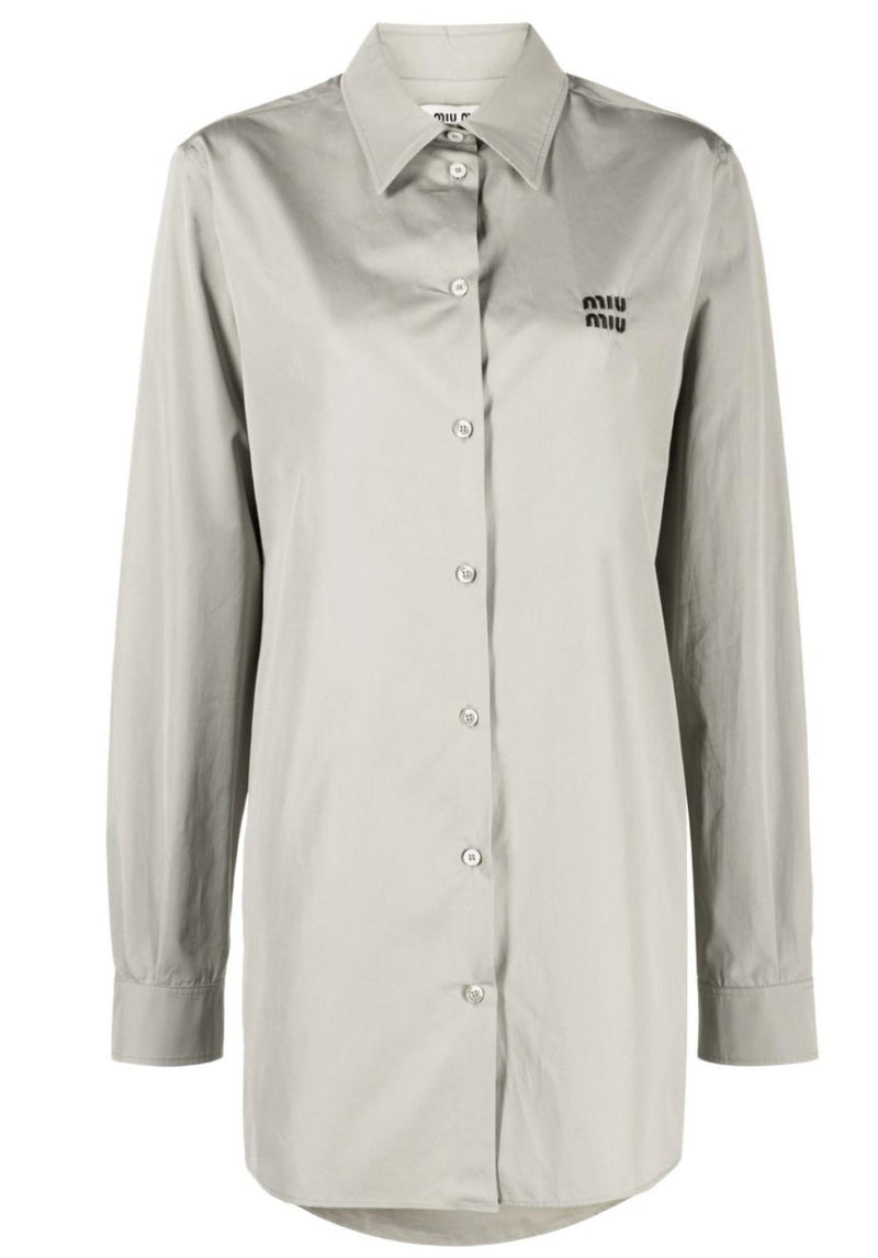 Miu Miu Grey Logo Detail Shirt