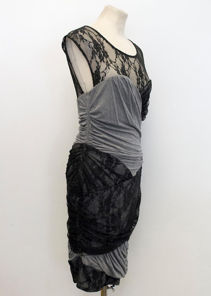 Tracy Reese Grey Jersey Dress with Black Lace