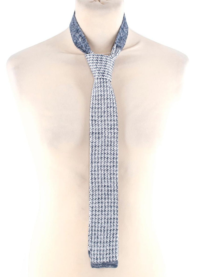 Gutteridge White & Blue Marl Knitted Tie