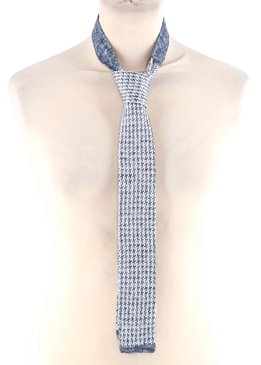 Gutteridge White & Blue Marl Knitted Tie
