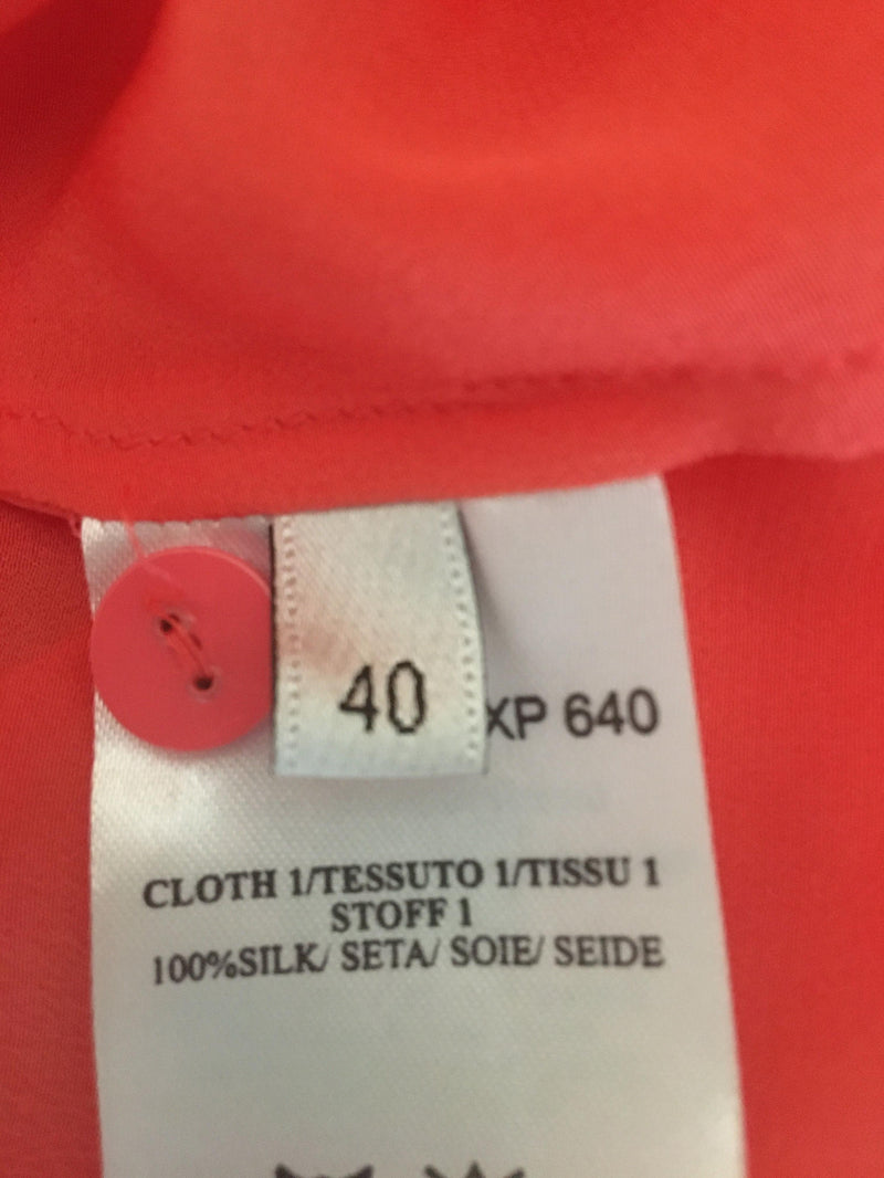 Paul Smith Coral Silk Crepe Shift Dress