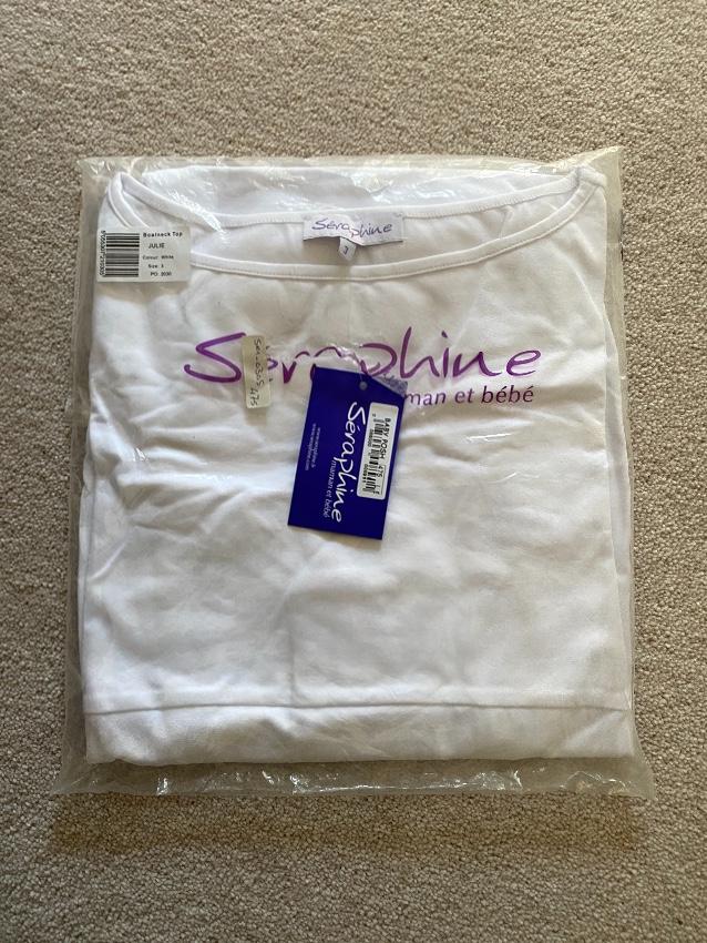 Seraphine maternity white ruched top