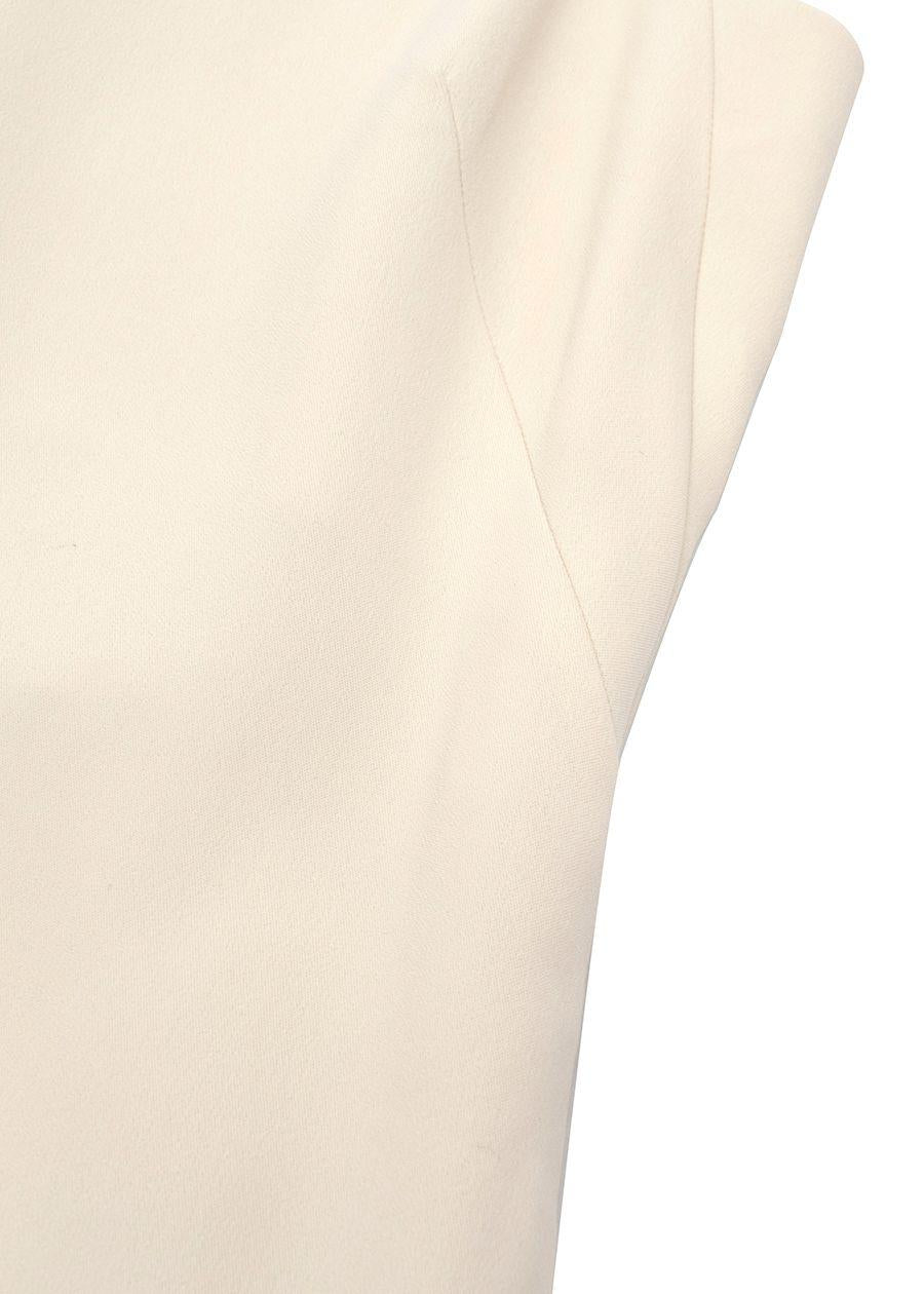 Cream Chiffon Sleeveless Dress
