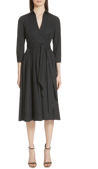 Michael Kors Black Polka Dot Wrap Front Dance Dress