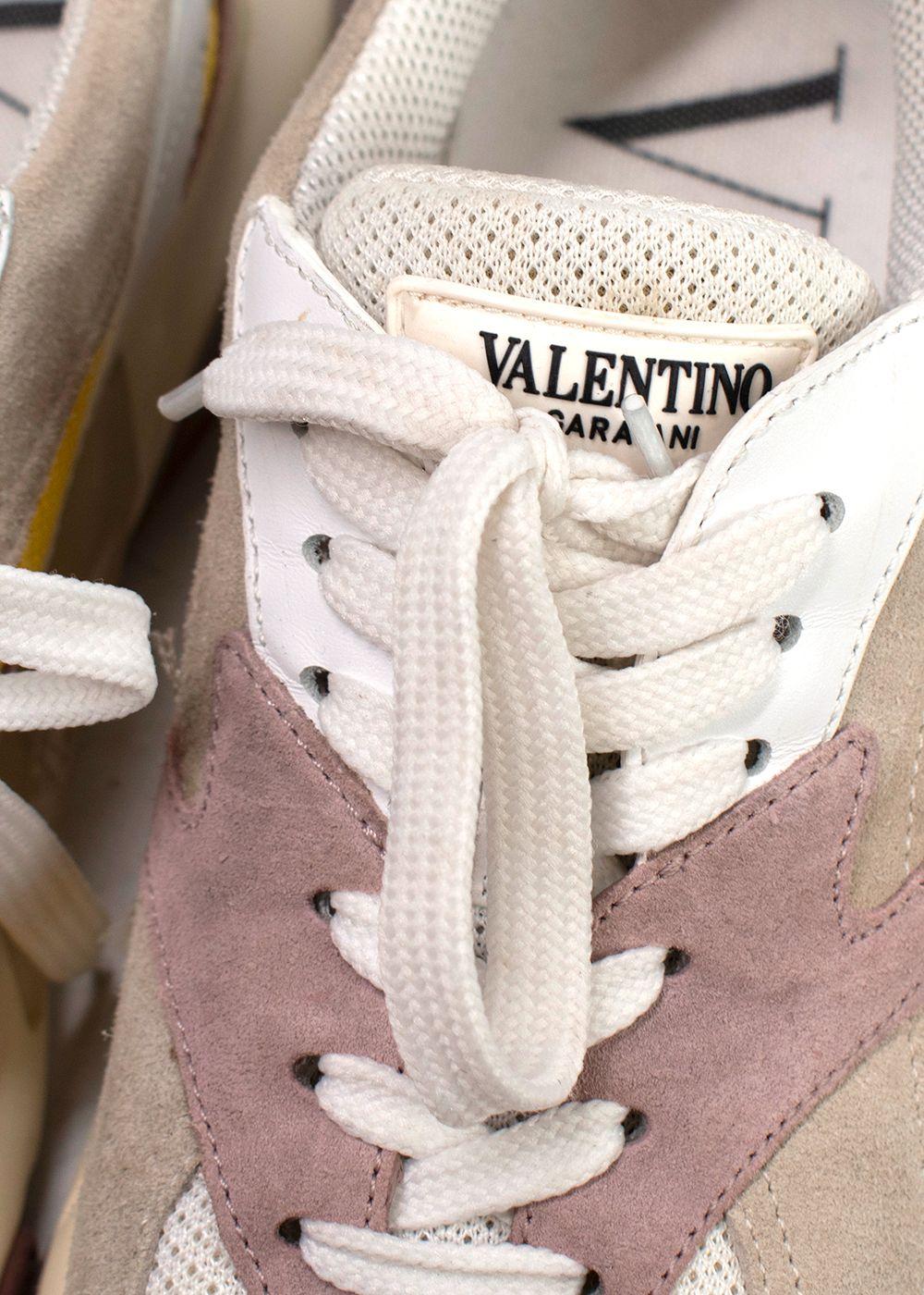 Valentino Suede, Mesh & Leather Chunky Sneakers