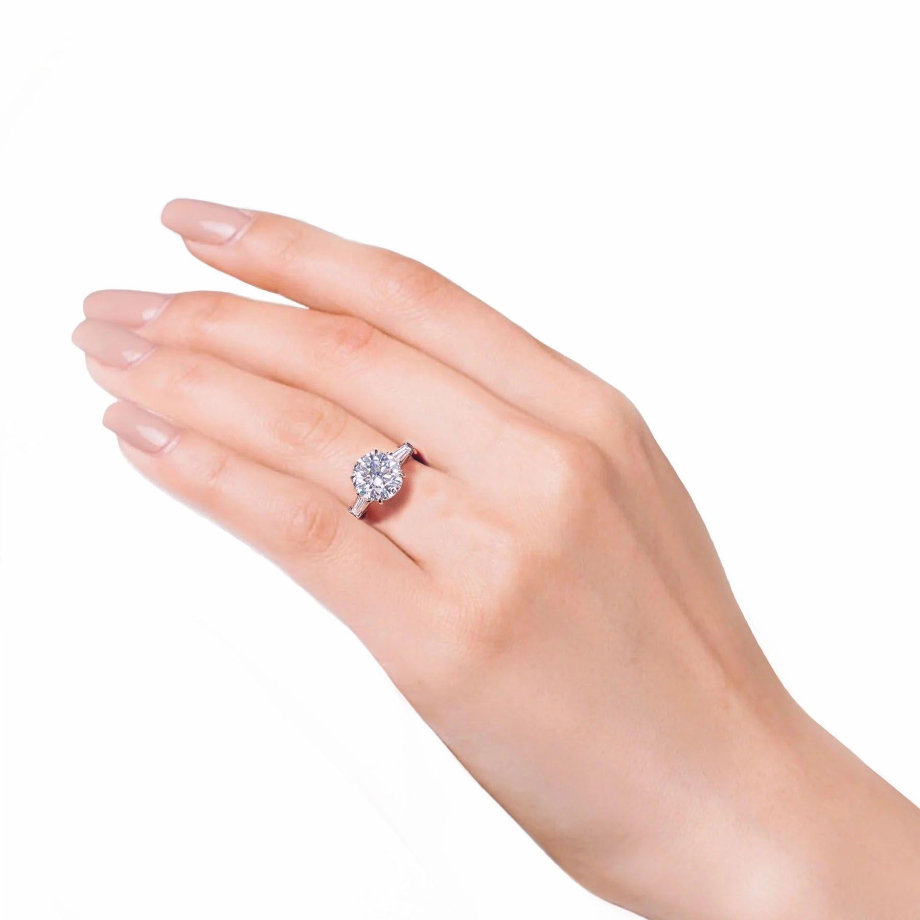 Verde 3ct IGI Certified Lab Grown Round Brilliant Cut Diamond Ring