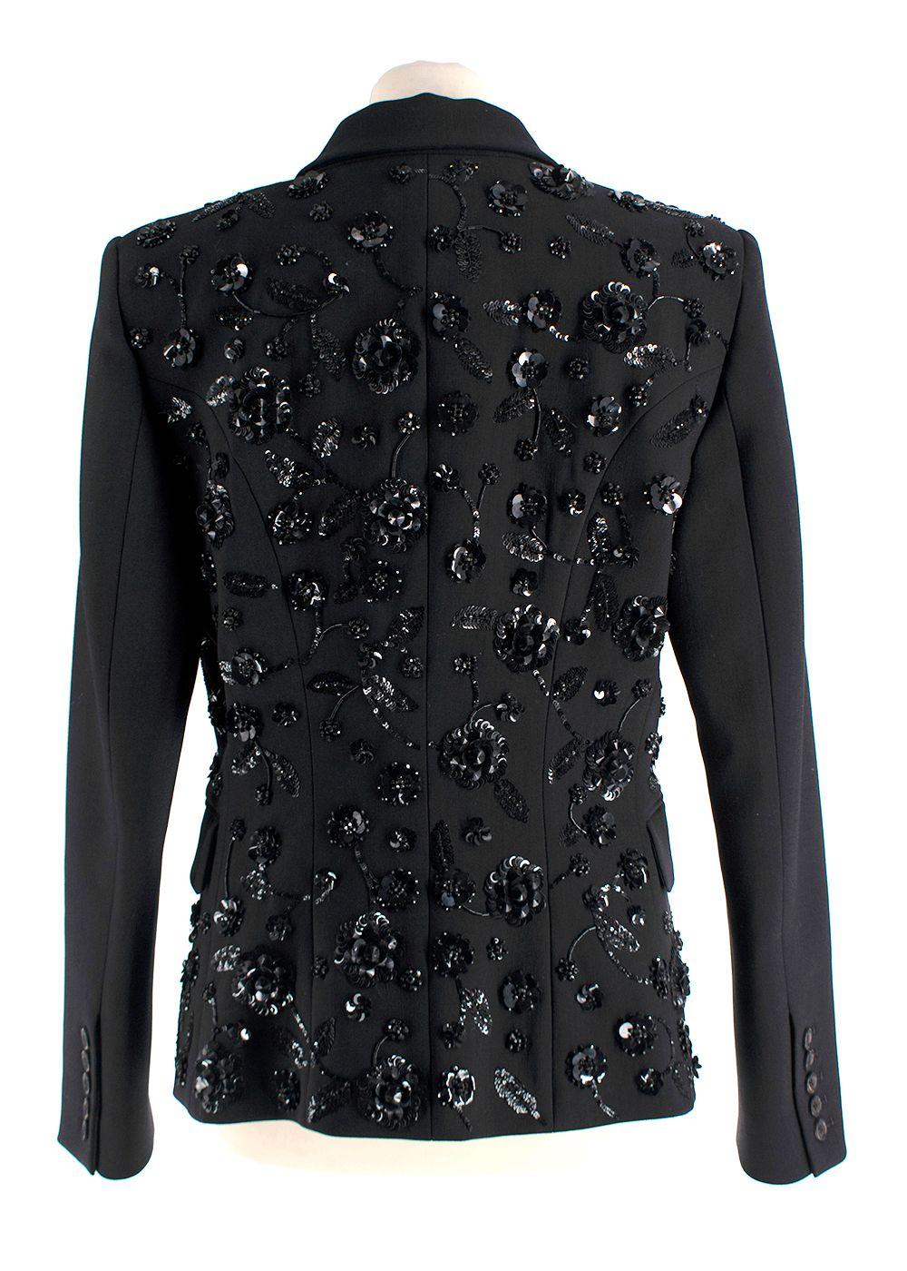 Michael Kors Sequin Floral Black Dinner Jacket