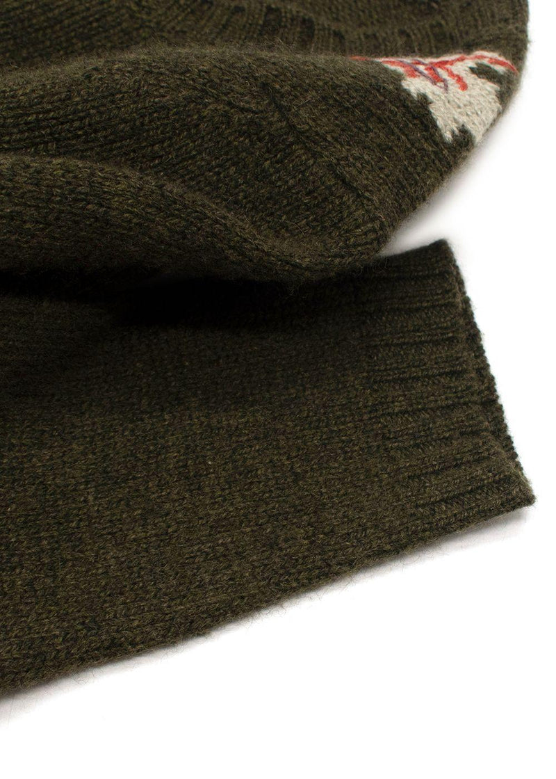 Dior Khaki Embroidered Cashmere Jumper