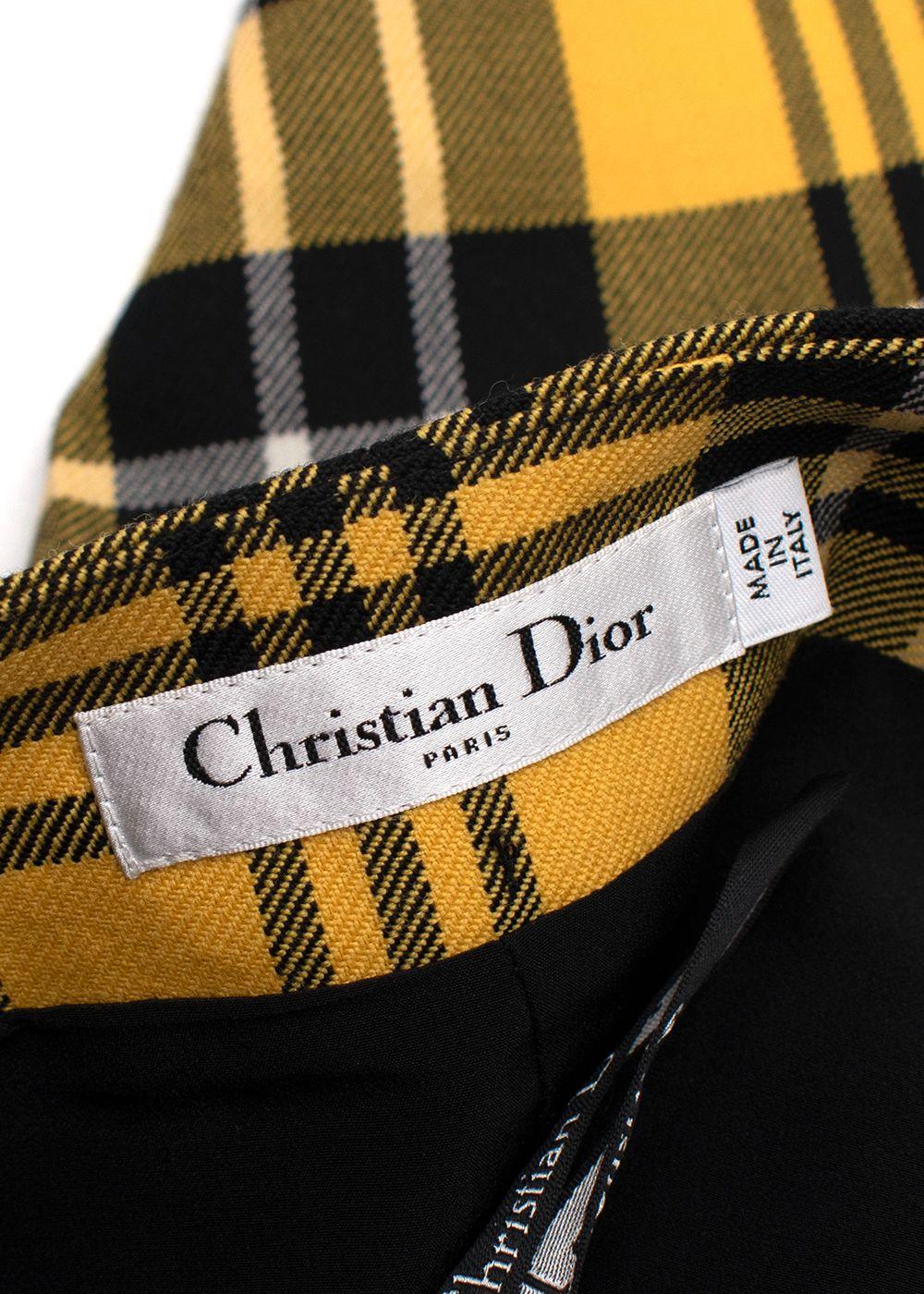 Dior Yellow Check Wool Hotpants