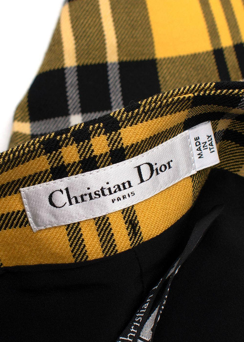 Dior Yellow Check Wool Hotpants