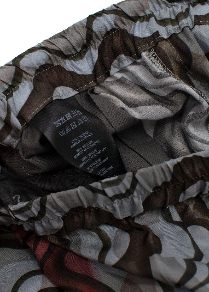 Dries Van Noten Geometric Print Contrast Stripe Joggers