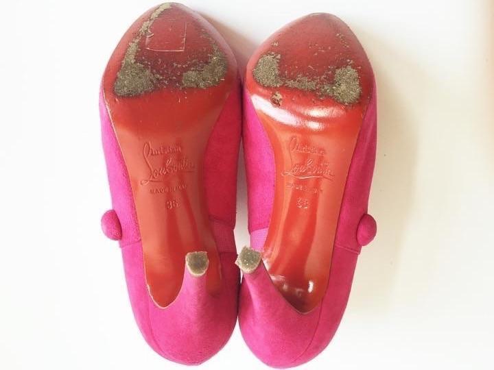 Christian Louboutin Pink Fushcia C'est  Moi Suede Leather Ankle Boots