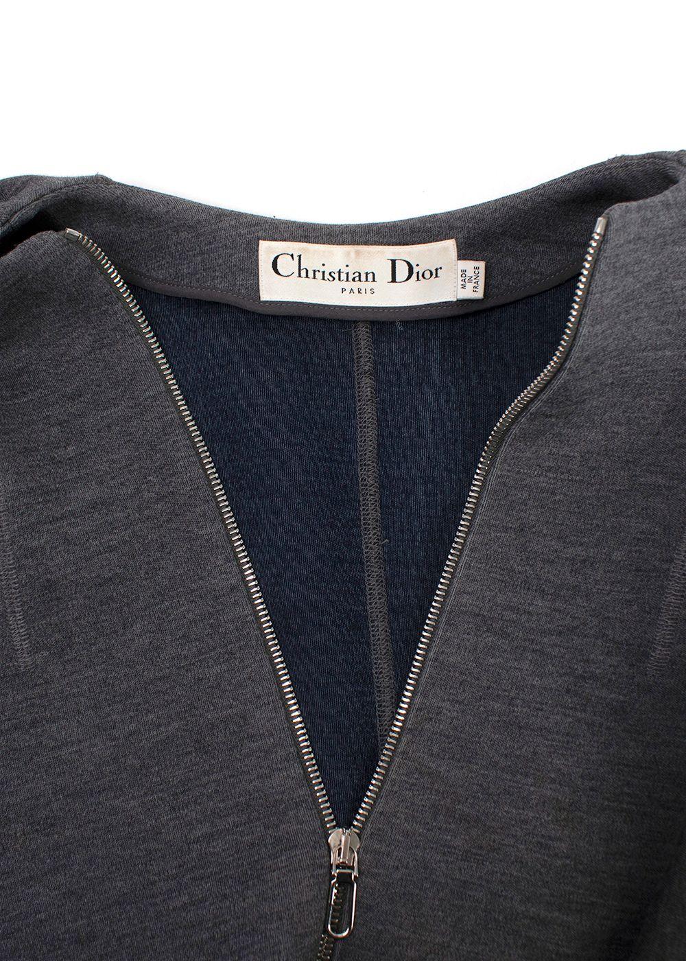 Dior Grey Virgin Wool Blend Double Zip Jacket