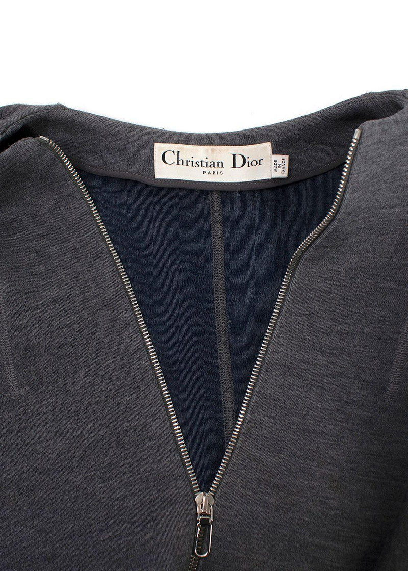 Dior Grey Virgin Wool Blend Double Zip Jacket