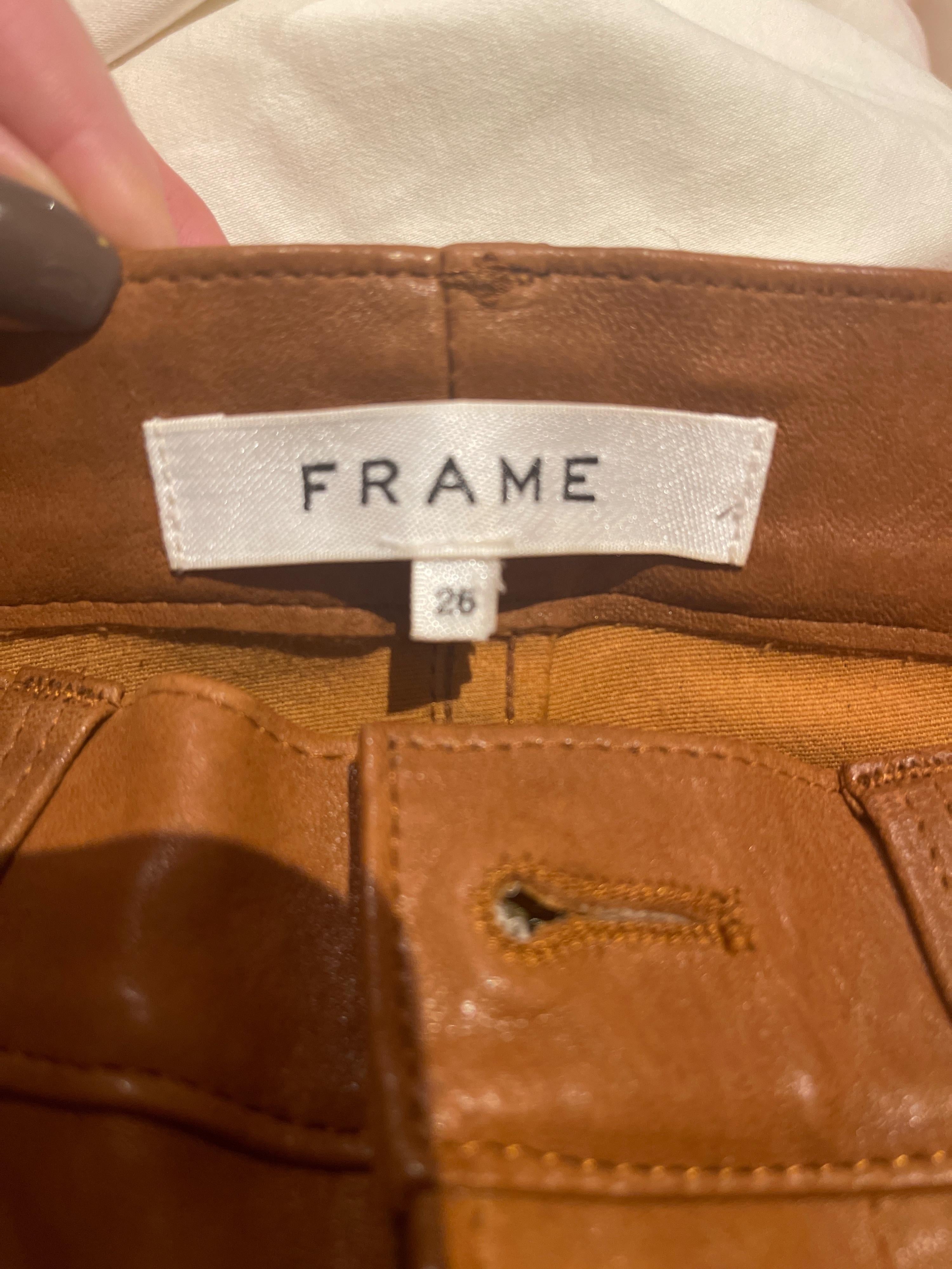 Tan Leather Skinny Pants