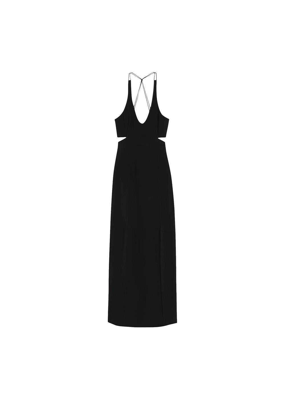 Black Crepe Cutout Gown