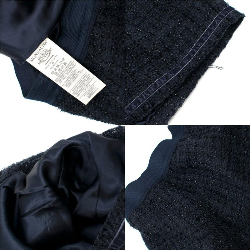 Monnlisa Navy Tweed Short & Jacket Set