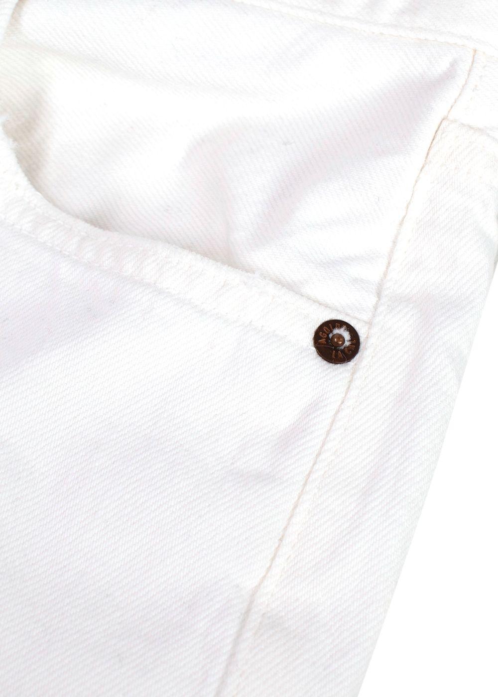 Agolde White Mid Rise Straight Leg Jeans