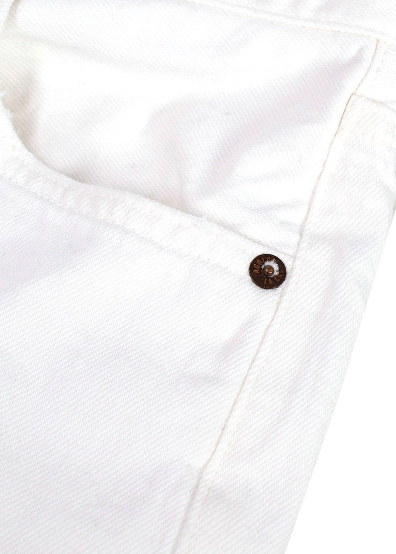 Agolde White Mid Rise Straight Leg Jeans