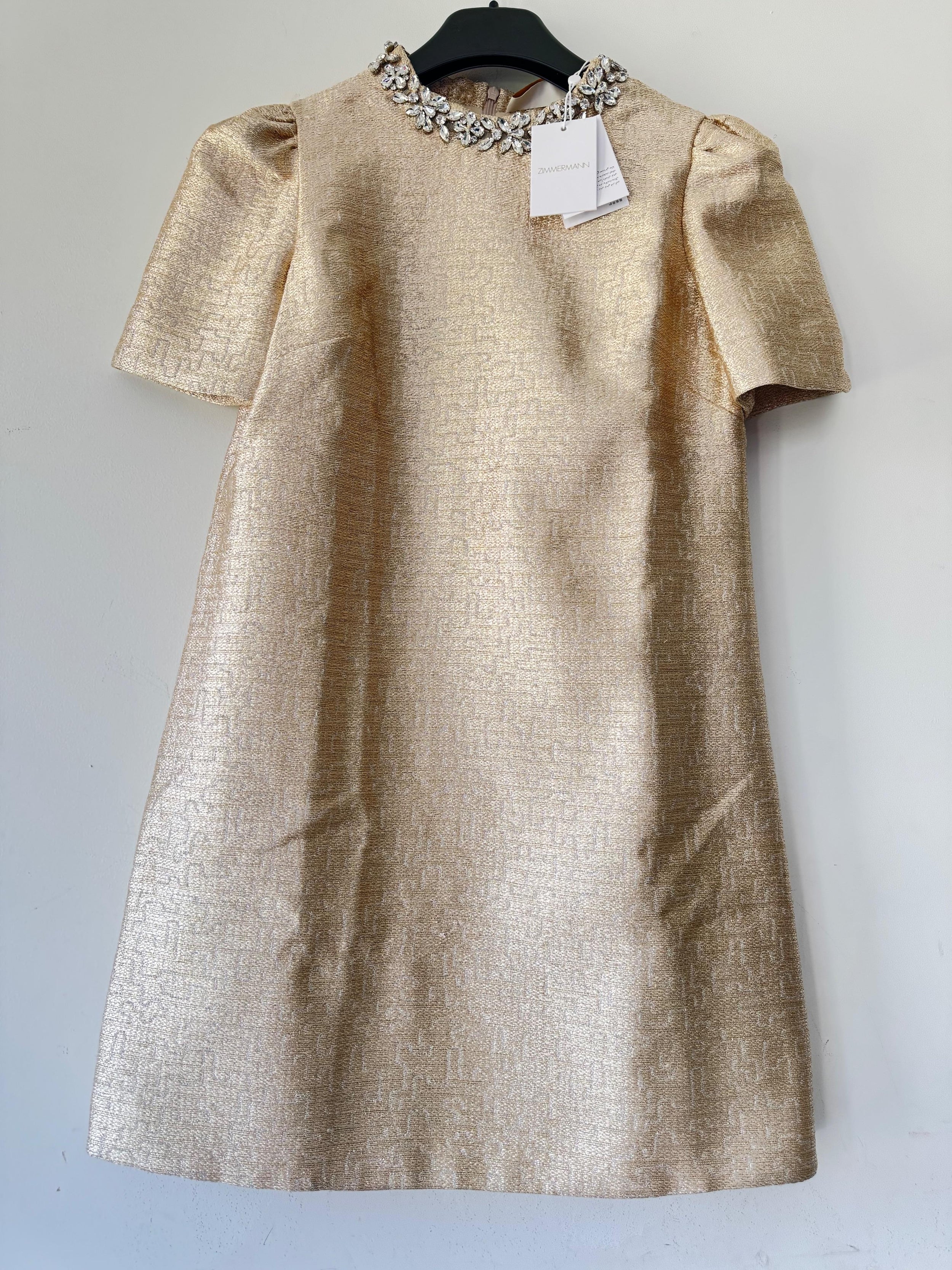 Zimmearmann Gold Crush Shift dress