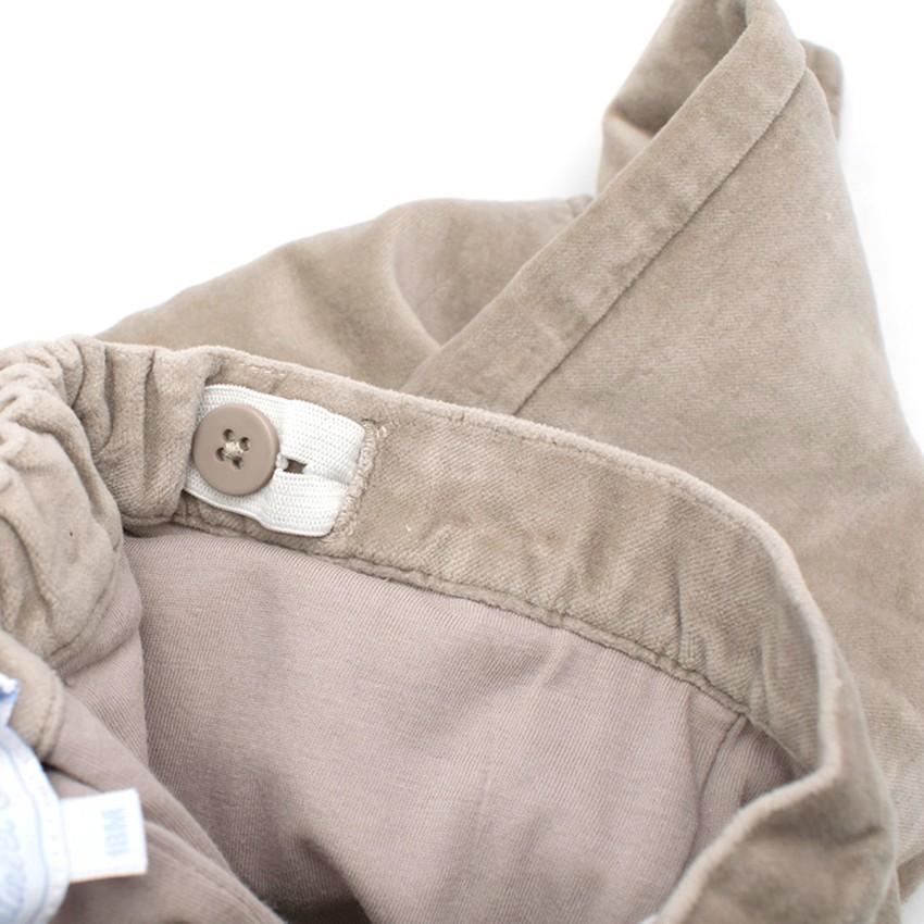 Tartine et Chocolat Girls 18M Beige Velour Trousers