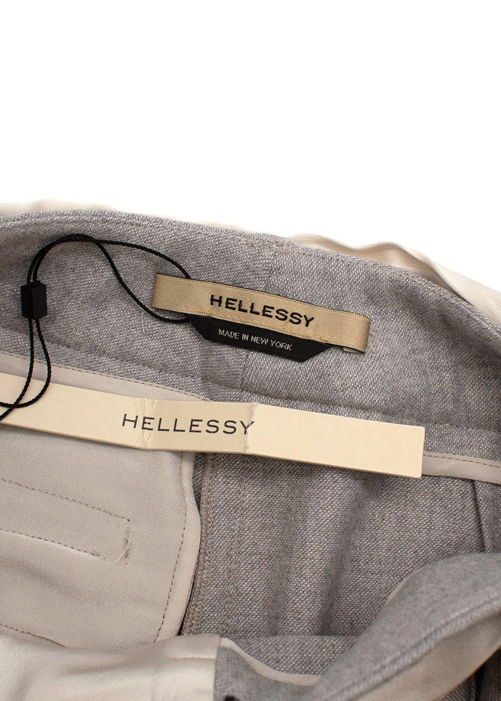 Grey Wool Scarf Tie Belted Pants