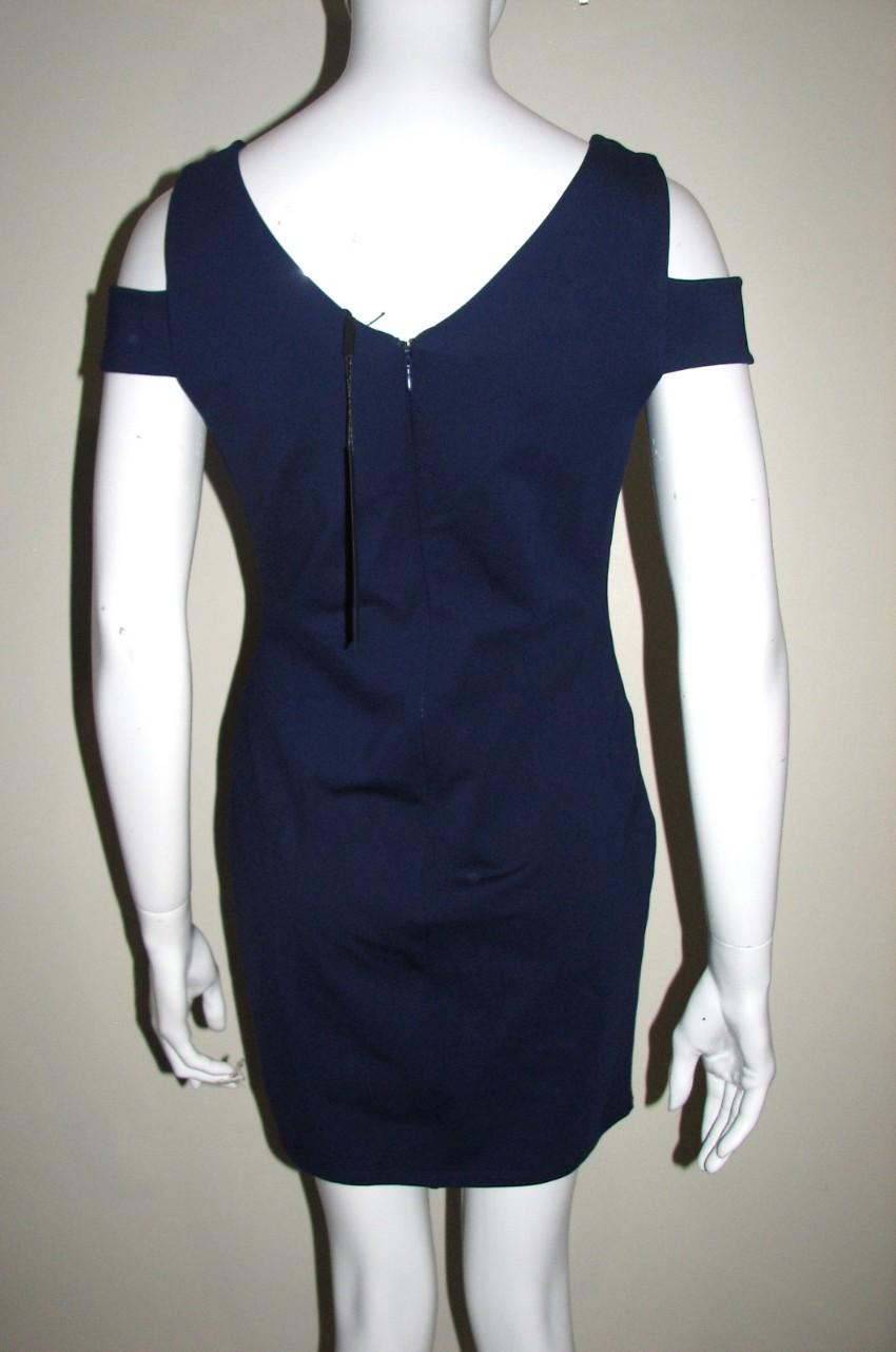 Halston Heritage cold shoulder mesh insert dress