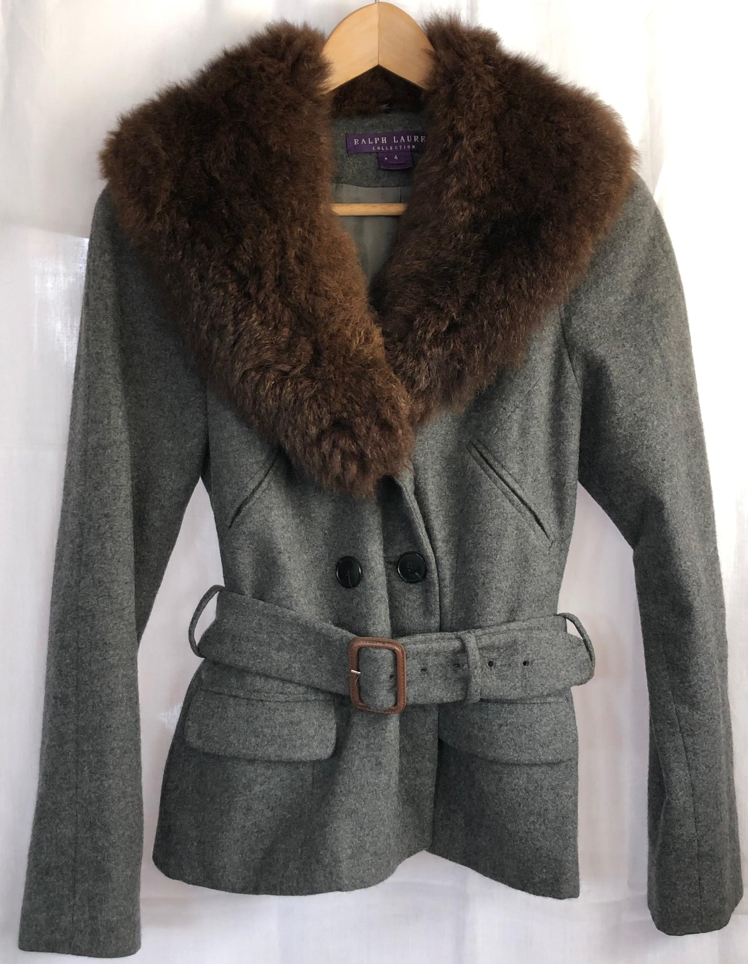Collection Cashmere Jacket with Rabbit Fur Collar