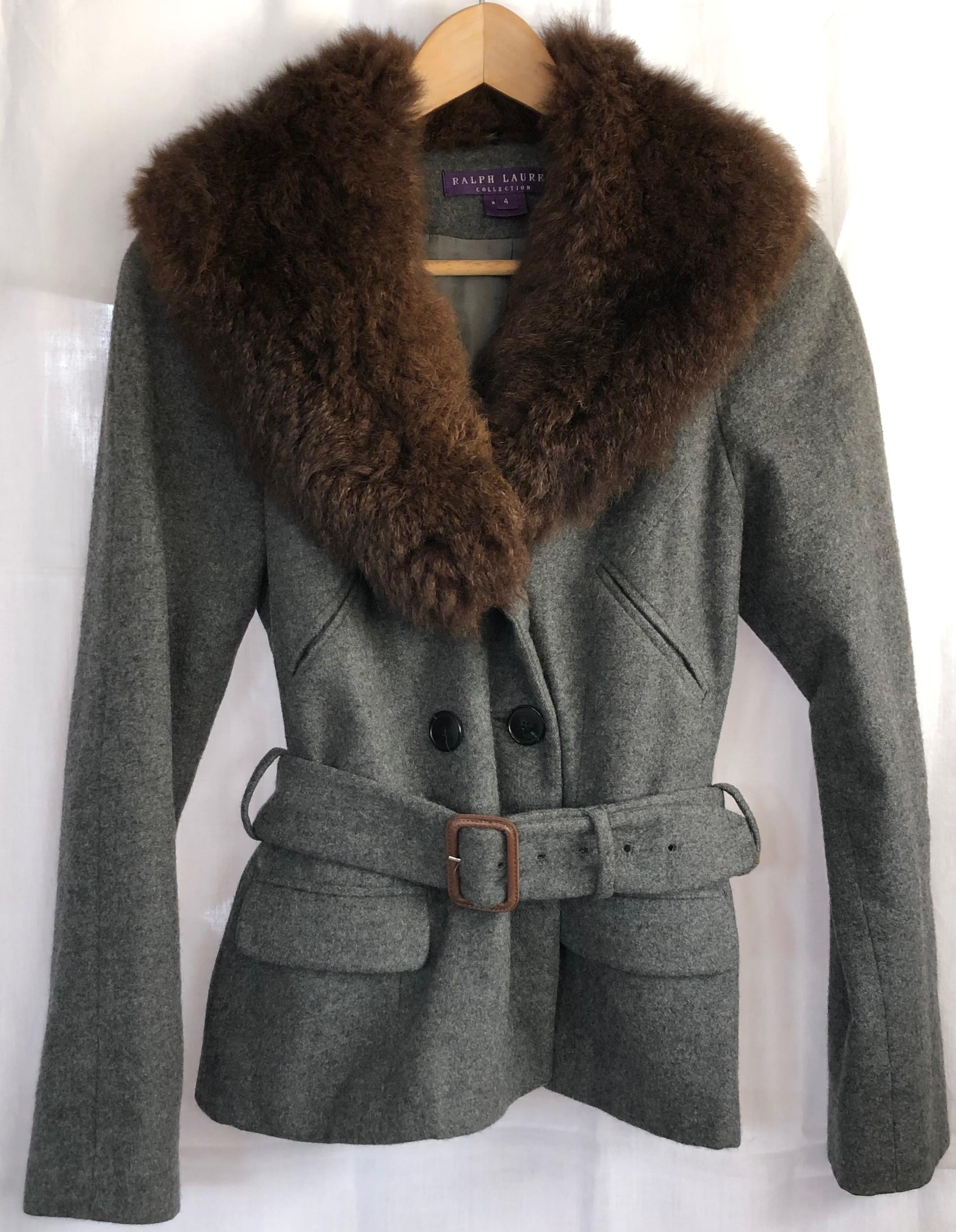 Collection Cashmere Jacket with Rabbit Fur Collar