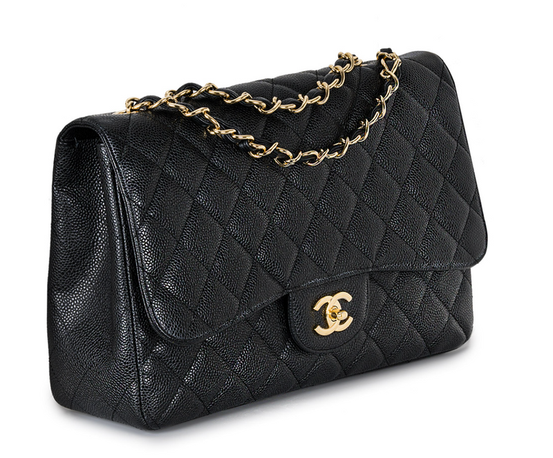 Chanel Black Caviar Jumbo Classic Single Flap Bag