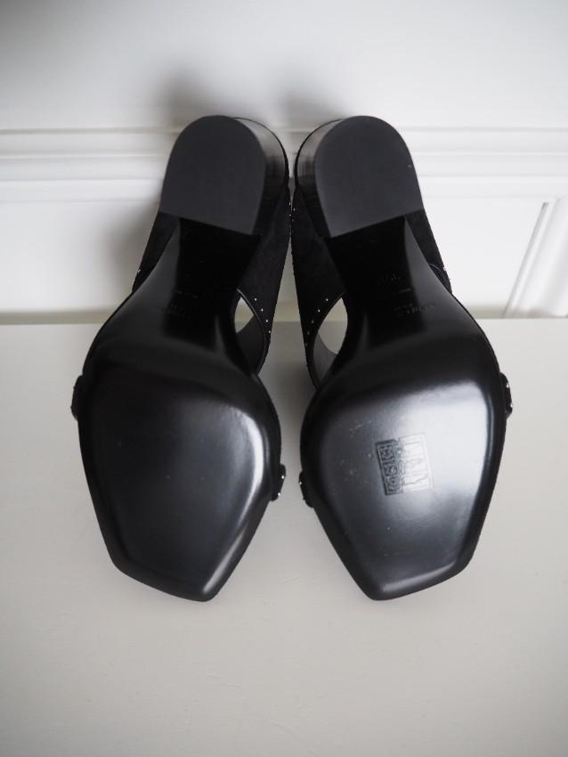 Saint Laurent Micro Studded Oak Mules