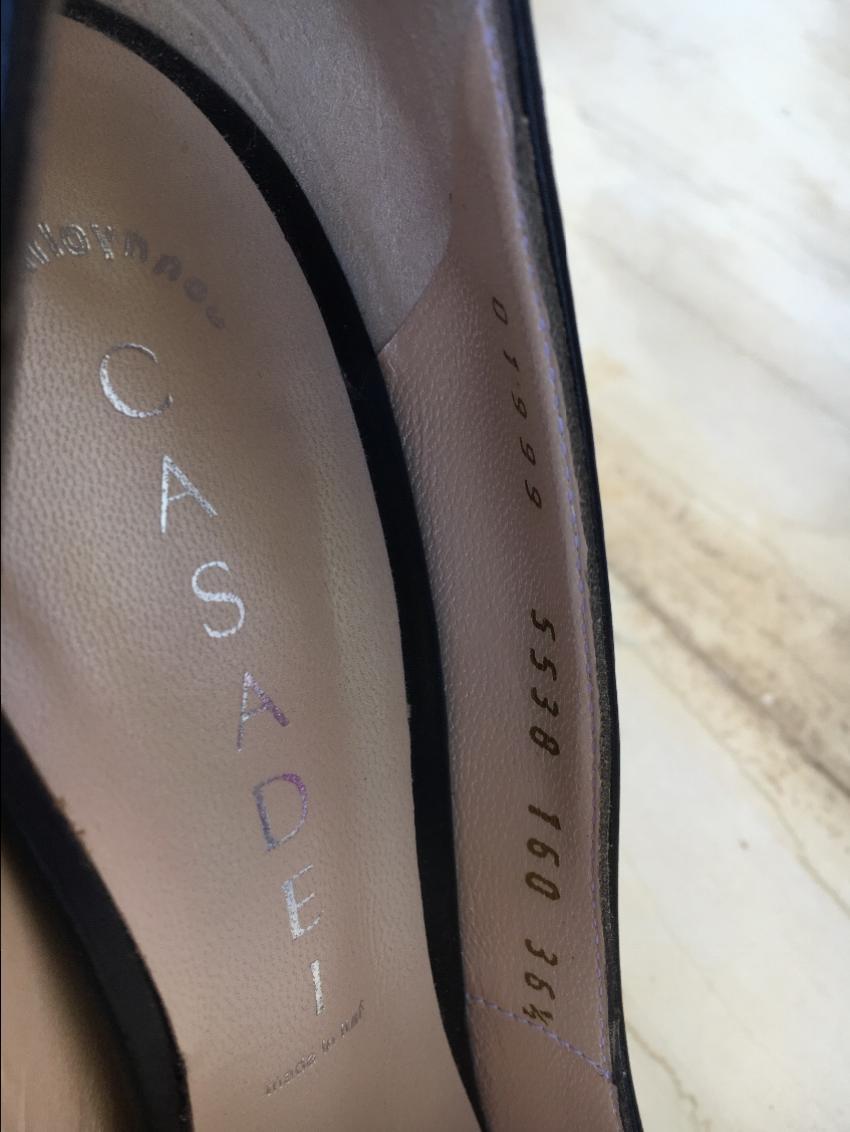 Casadei black leather pumps