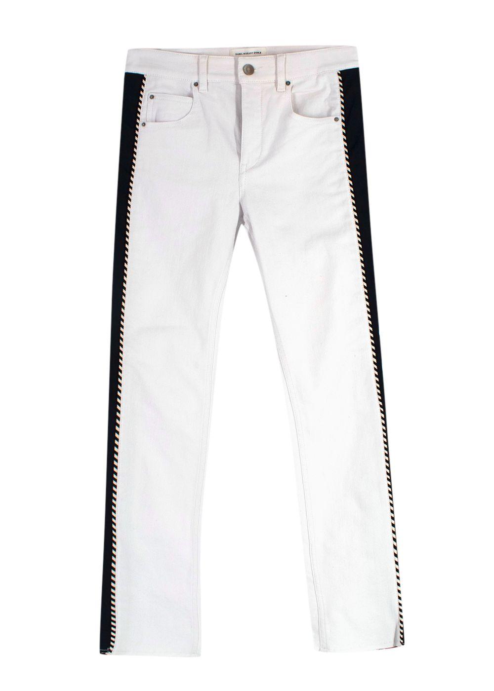 Isabel Marant White & Navy Slim Leg Jeans