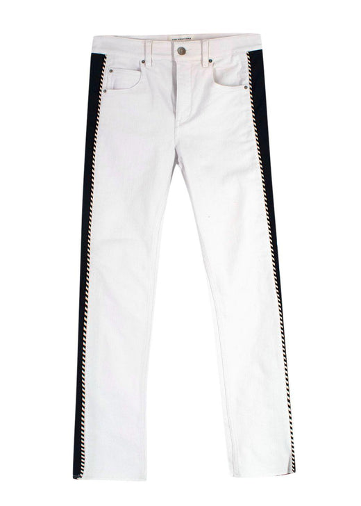 Isabel Marant White & Navy Slim Leg Jeans