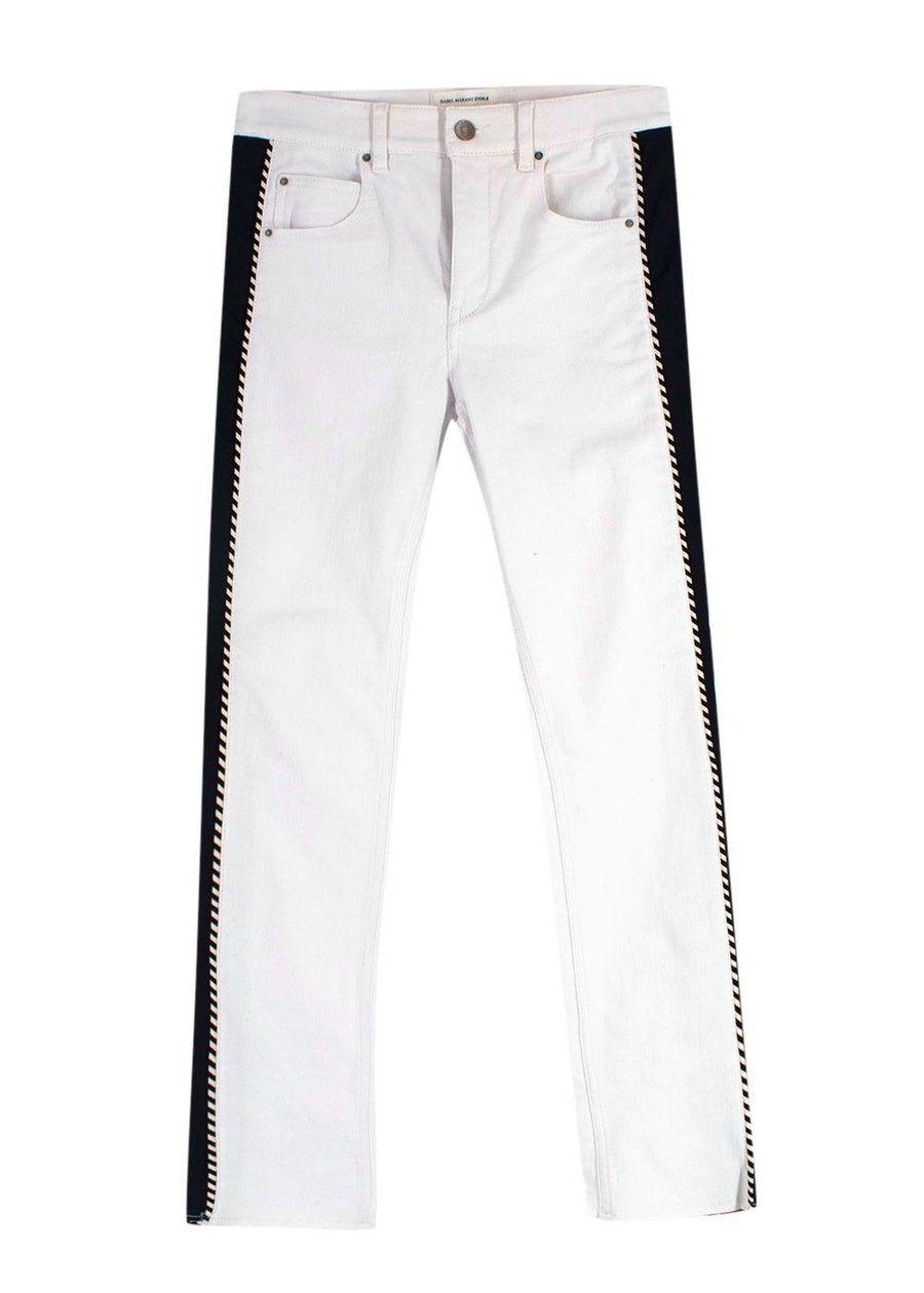 Isabel Marant White & Navy Slim Leg Jeans