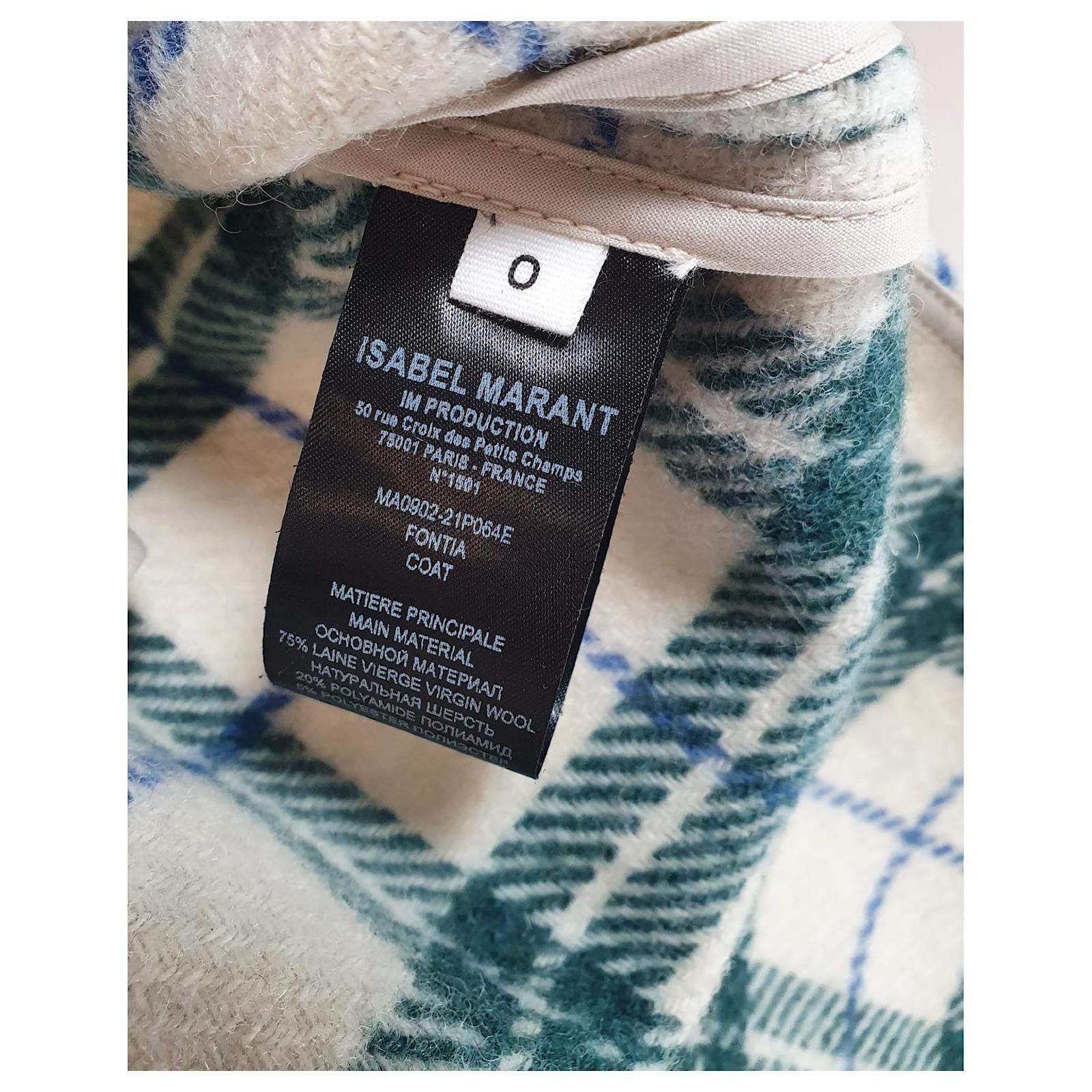 Isabel Marant Etoile Green Tartan Fontia Coat