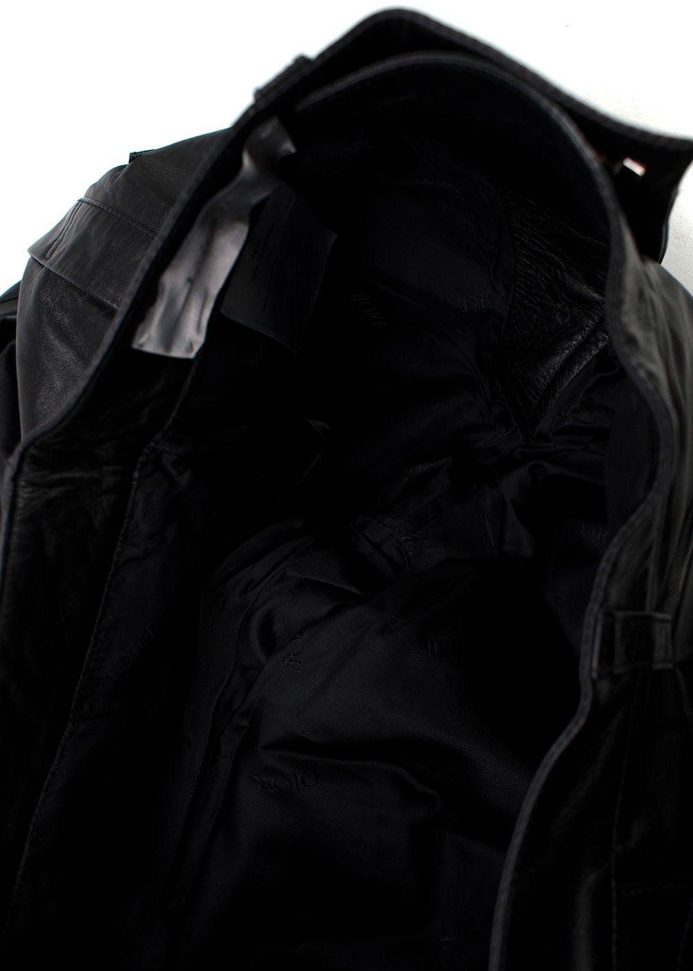 Dior Homme Black Leather Cargo Shorts