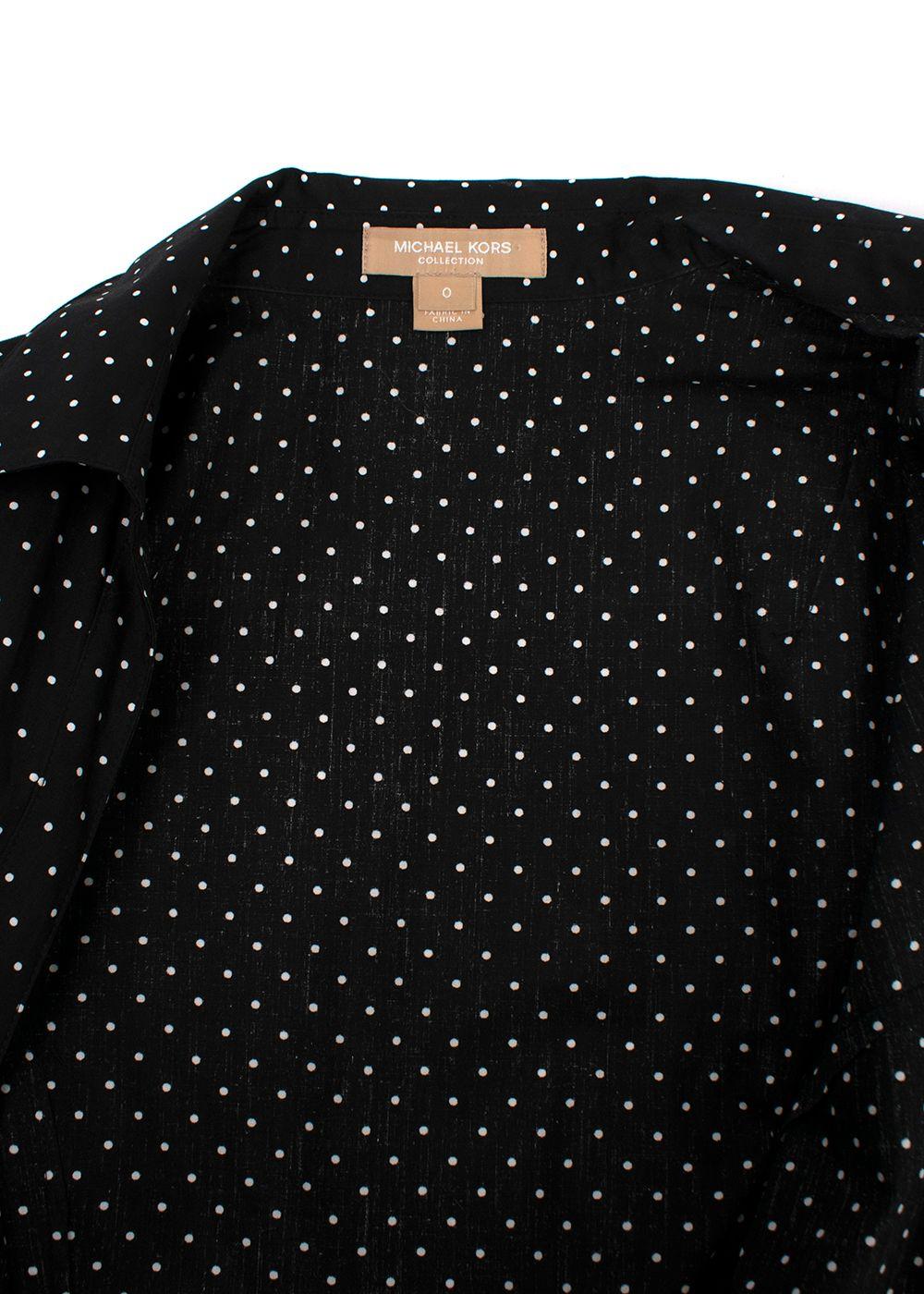 Michael Kors Black Polka Dot Wrap Front Dance Dress