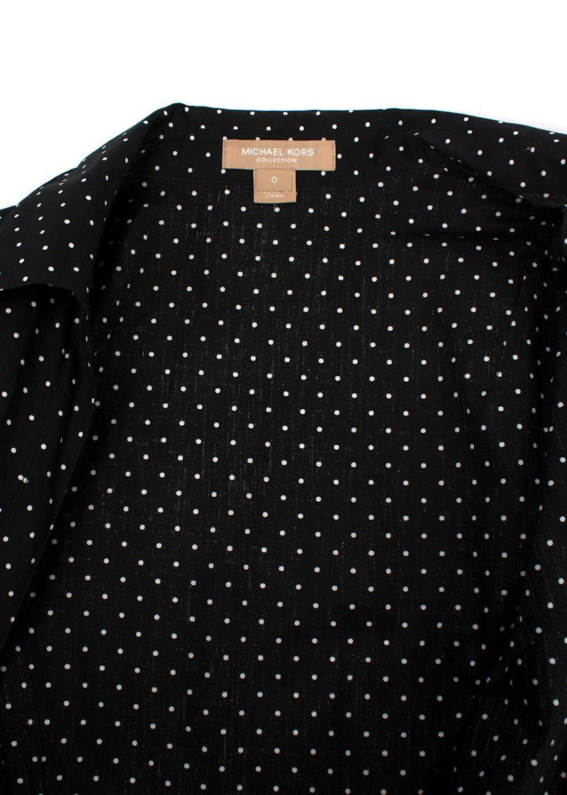 Michael Kors Black Polka Dot Wrap Front Dance Dress