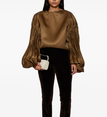 Khaite Quico Pleat-Detail Silk Blouse
