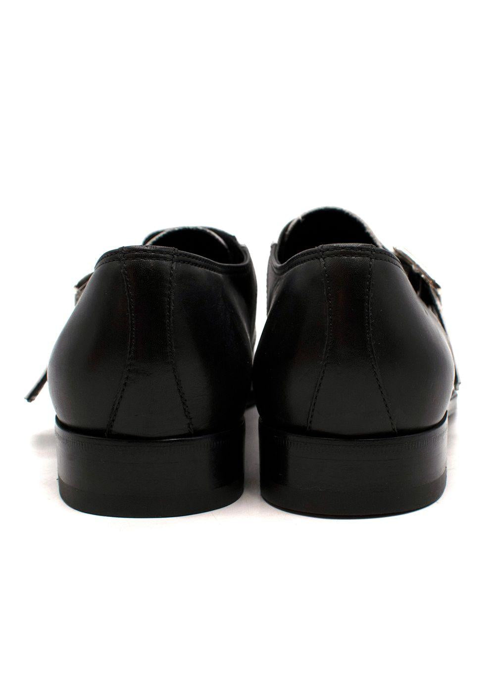 Black & White Buckle Loafers