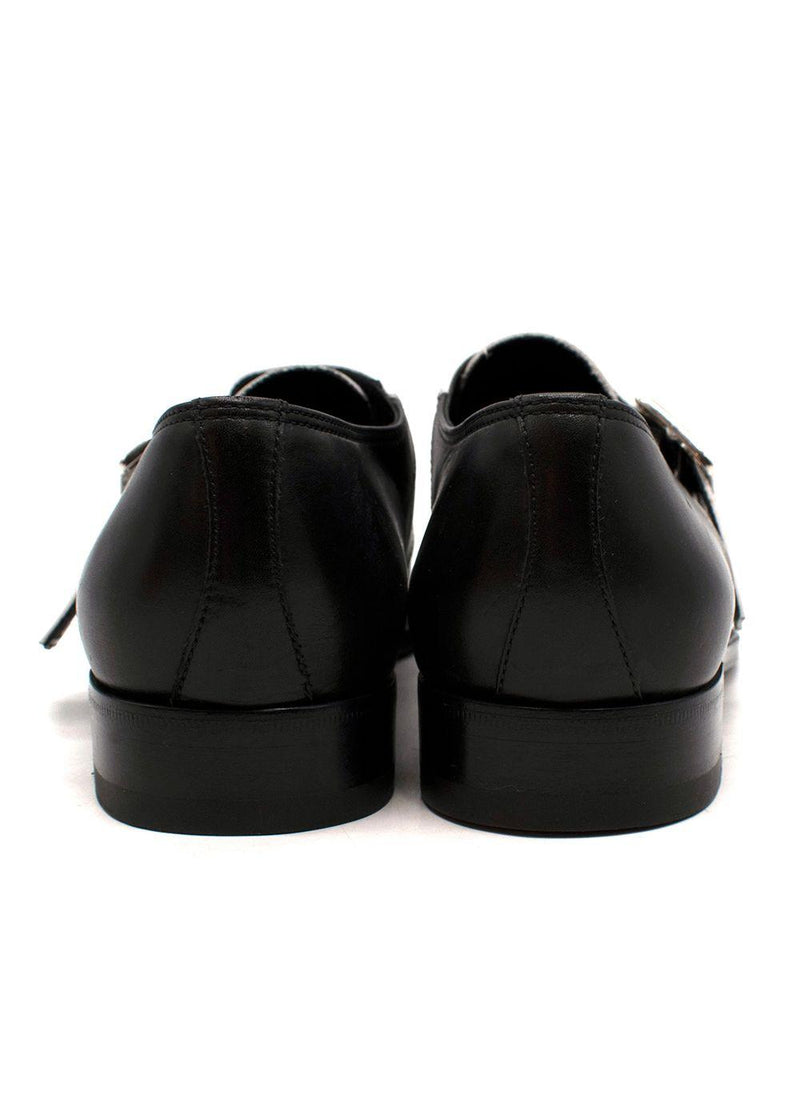 Black & White Buckle Loafers