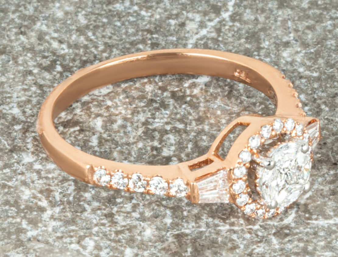 18kt Rose Gold Diamond Engagement Ring