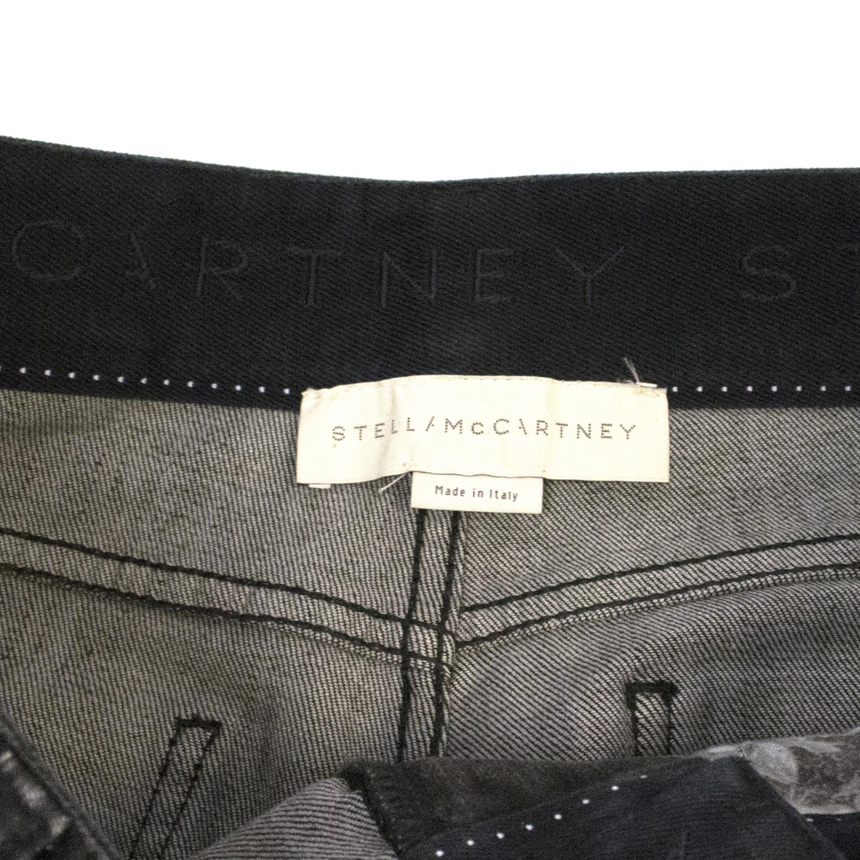 Stella McCartney Grey/Black Jeans With Star Embellishment