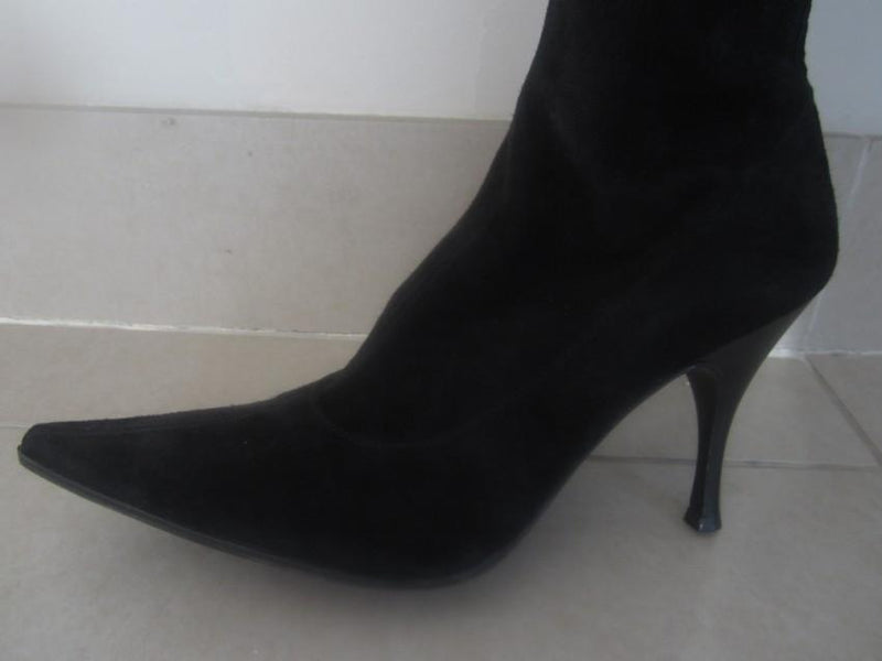 Sergio Rossi black suede over the knee boots
